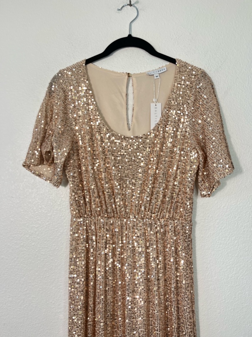 MBaltic Born Rose Gold Gatsby Sequin Maxi Dress Size Medium Wedding Guest NEW - Picture 4 of 8